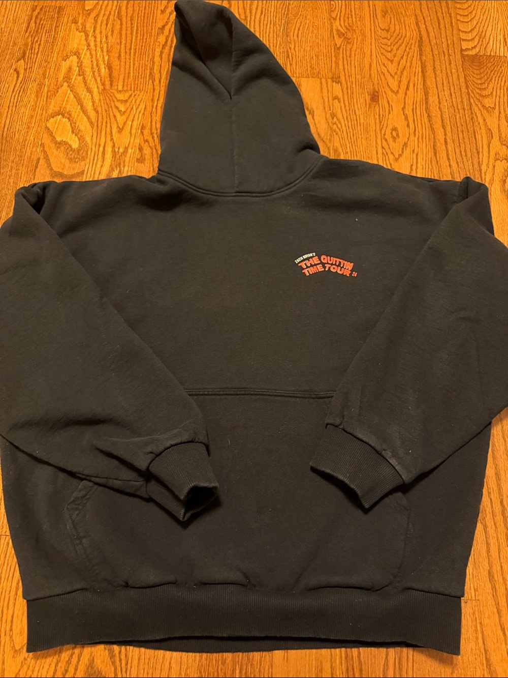 Zach Bryan The Quittin Time tour concert merch 2024 black hoodie size XL